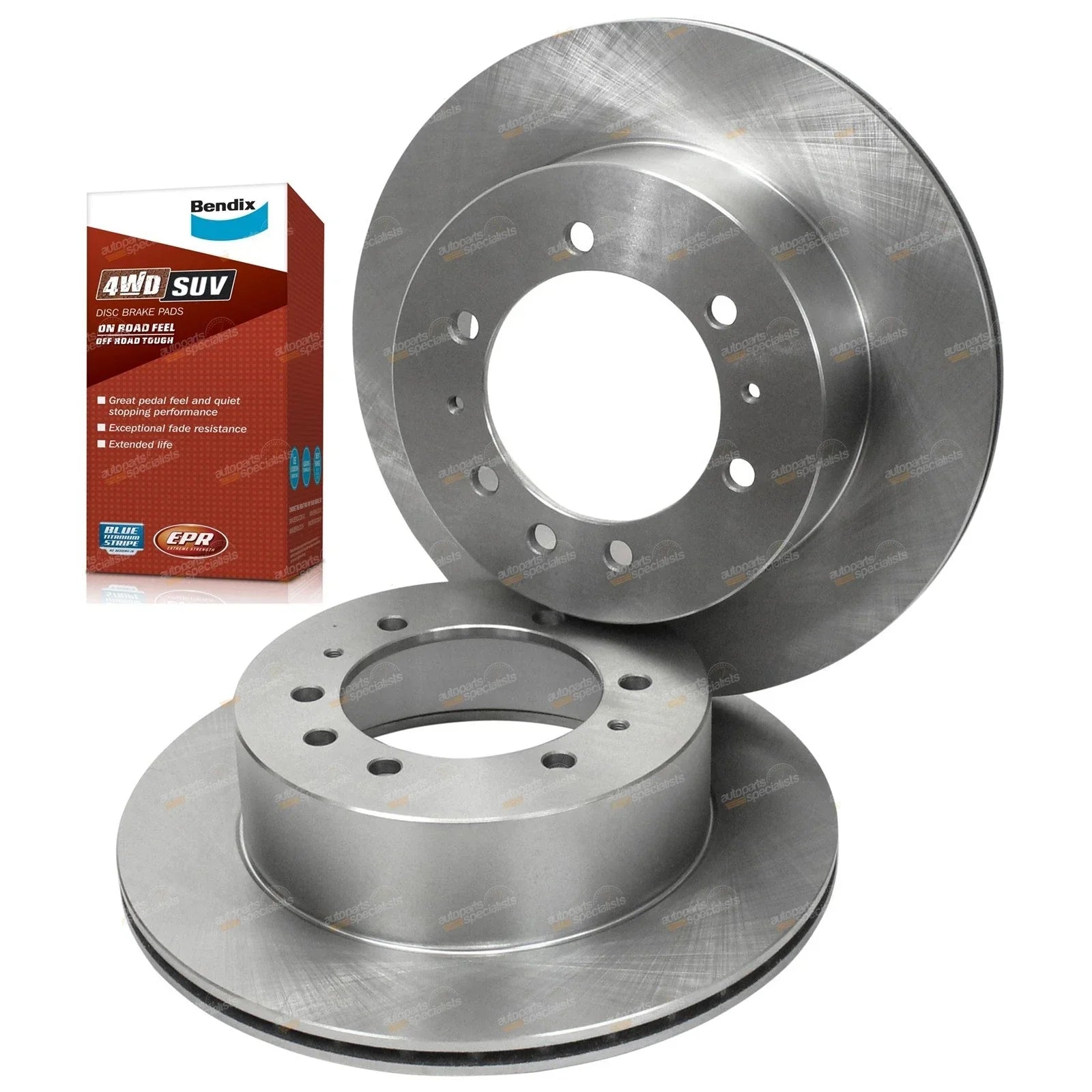 Rear Disc Rotors + 4x4 Brake Pads for DA Maverick Y60 2.8L 3.0L 4.2L
