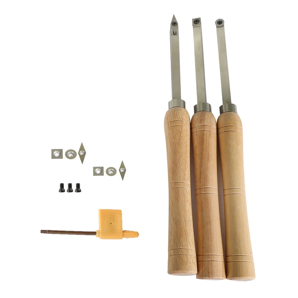 3 Piece Mini Carbide Woodturning Tool Set