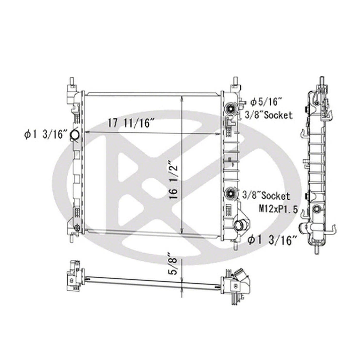 Replacement Radiator for Chevrolet Spark (2013–2015) Plastic Aluminum