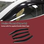Set of 4 Window Deflectors for Nissan Sentra (2007–2012) Black Vent Visor