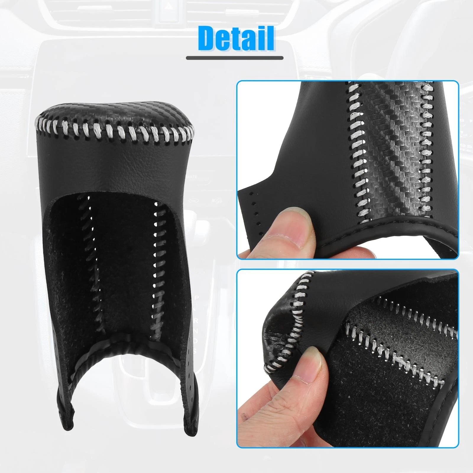 Shift Knob Cover for Mazda 3 (2014–2018) - Black with Gray Stitches