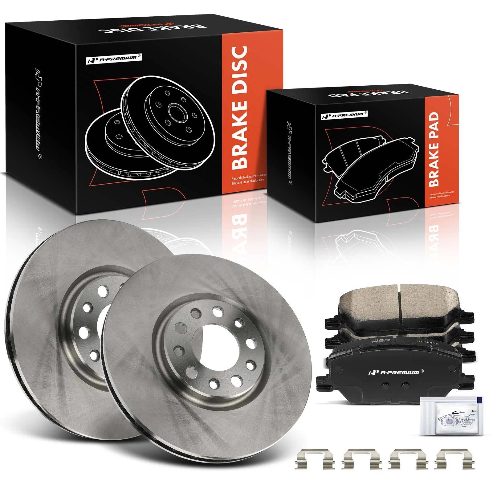 Set of 2 Front Disc Brake Rotors & Ceramic Pads for Jeep Compass Renegade (2017–2022)