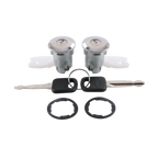 Set of 2 Ignition Key Switch Lock Cylinder & Chrome Tumbler for Ford