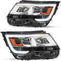 LH+RH Headlight Assembly for Ford Explorer (2016–2019) LED DRL, Chrome
