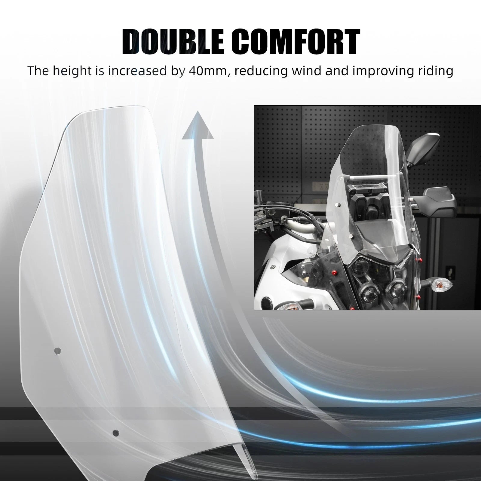 Windshield Windscreen for Yamaha Tenere 700 XTZ07 (2019–2024) 13.4"x10.24"