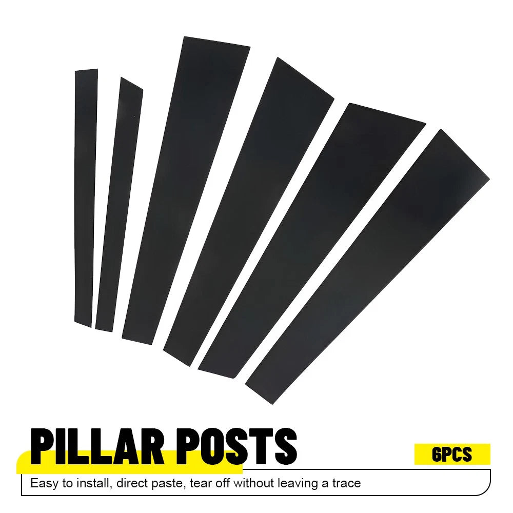 Set of 6 Black Pillar Posts for BMW 5-Series (1997–2003) E39 M5