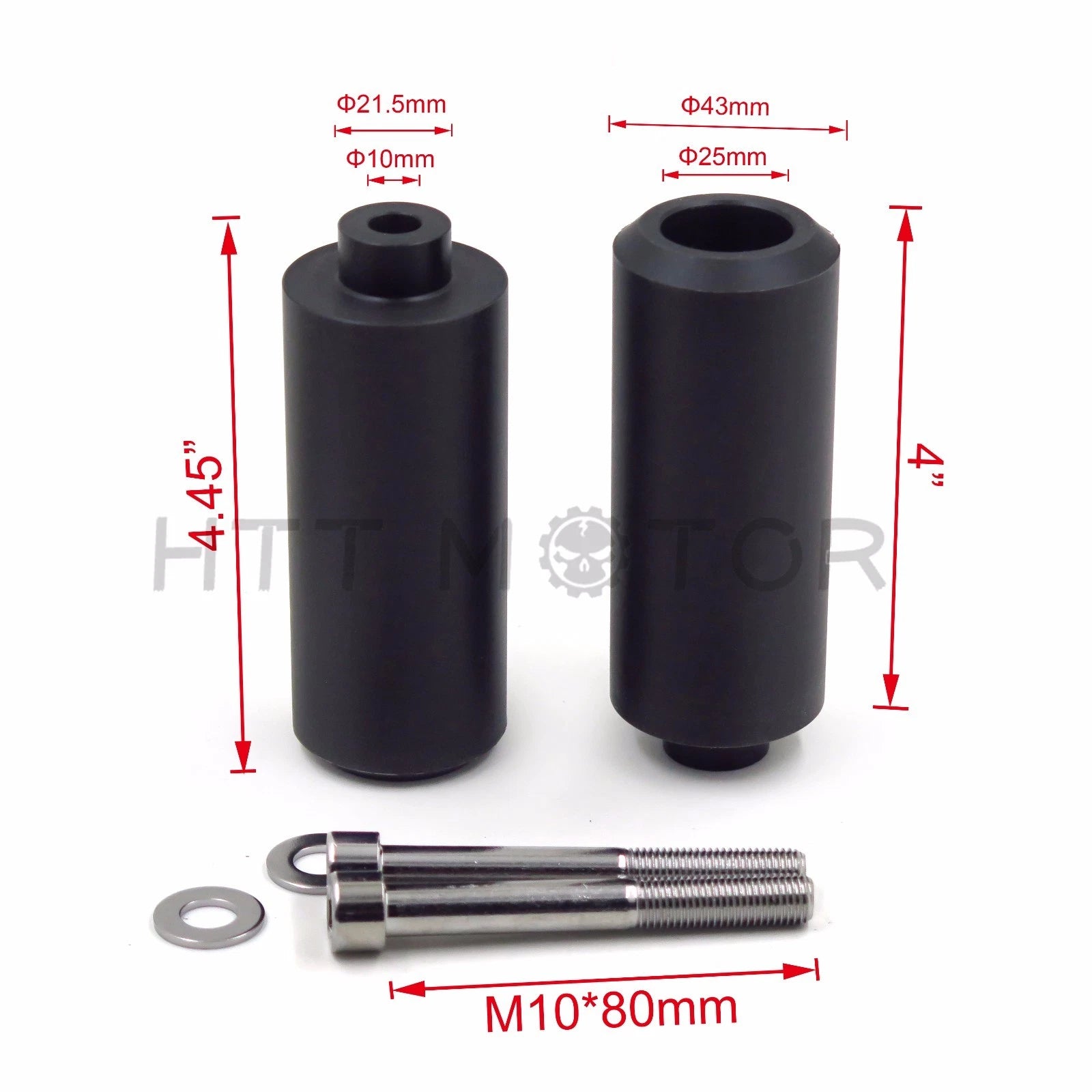 Set of 2 Extended Frame Sliders for Yamaha FZ-6 FZ-6S (2004–2012)