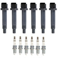 Set of 6 Ignition Coils & NGK Ruthenium Spark Plugs for Avalon Highlander