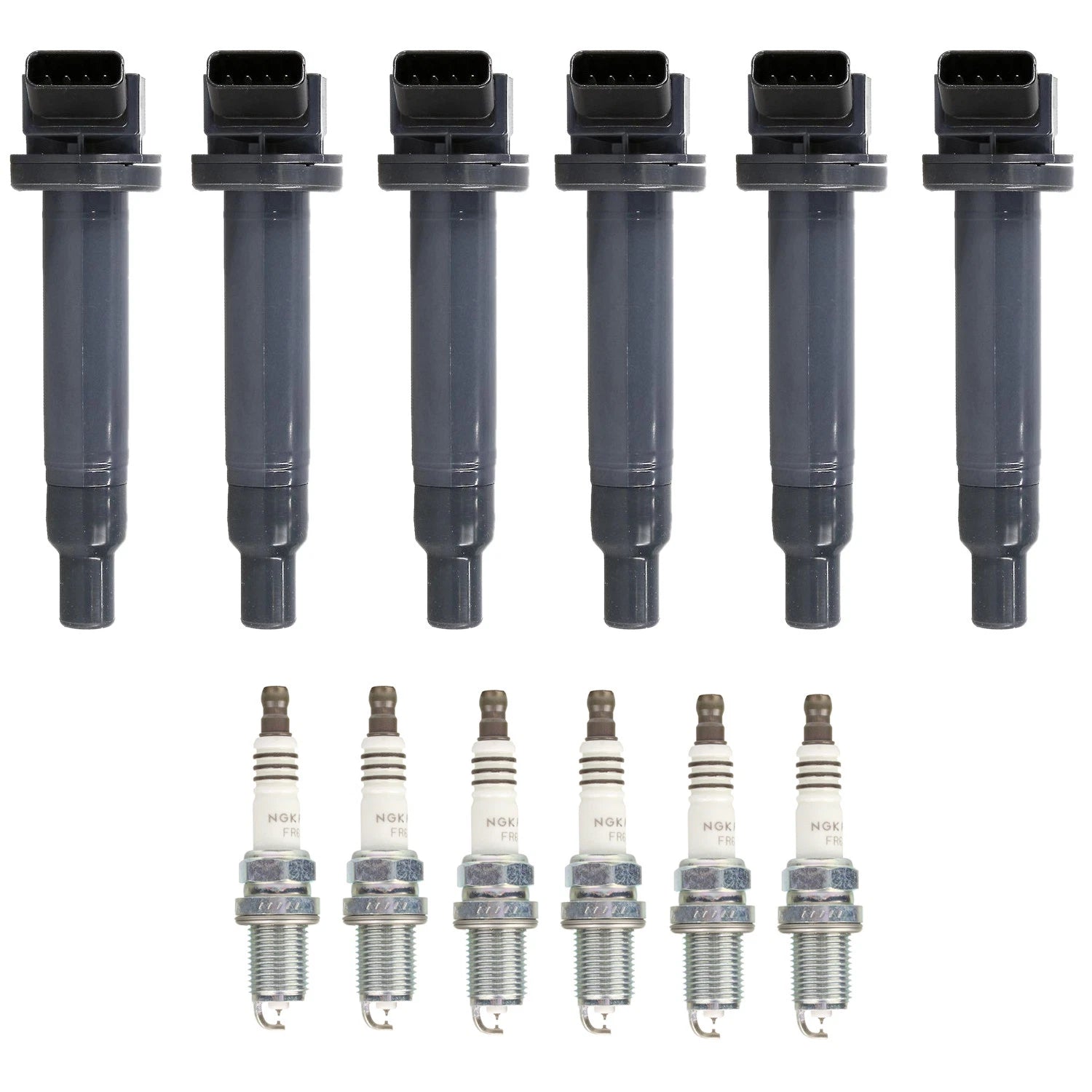 Set of 6 Ignition Coils & NGK Ruthenium Spark Plugs for Avalon Highlander