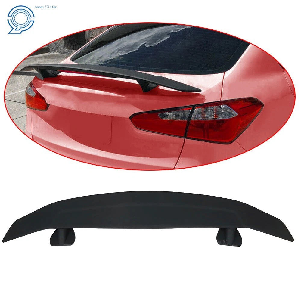 2X Matte Black Trunk Spoiler Wing with LED Lights for Universal Fit 