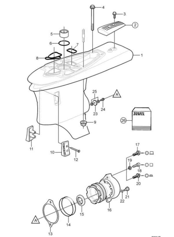 Lower Unit Gearcase Seal Kit for Volvo Penta Sterndrives (3888821, 18-2583)