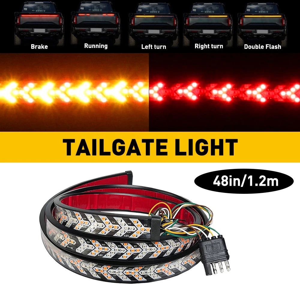 48" Tailgate Strip Sequential LED Brake Signal Light Bar for Trucks
