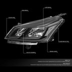 Set of 2 Black Clear Signal OE Style Headlights for Chevy Traverse (2013–2017)