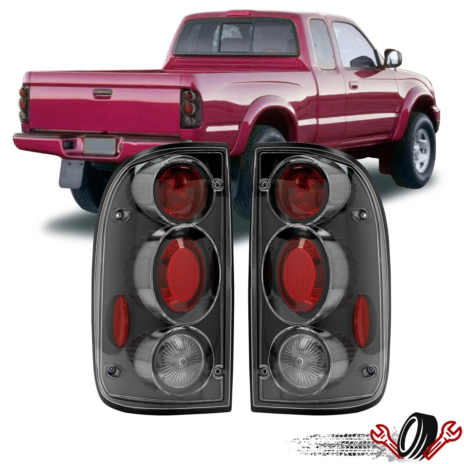Pair of Tail Lights for Toyota Tacoma (2001–2004) Replacement Lamps