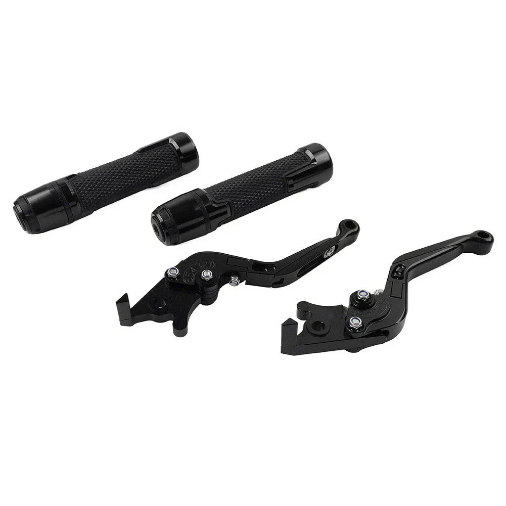 CNC Black Extendable Brake Clutch Levers & Grips for Daytona 675 (2006-2018)