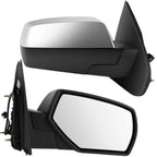 Set of 2 Chrome Power Heated Manual Fold Mirrors for Chevy Silverado (2015–2018)
