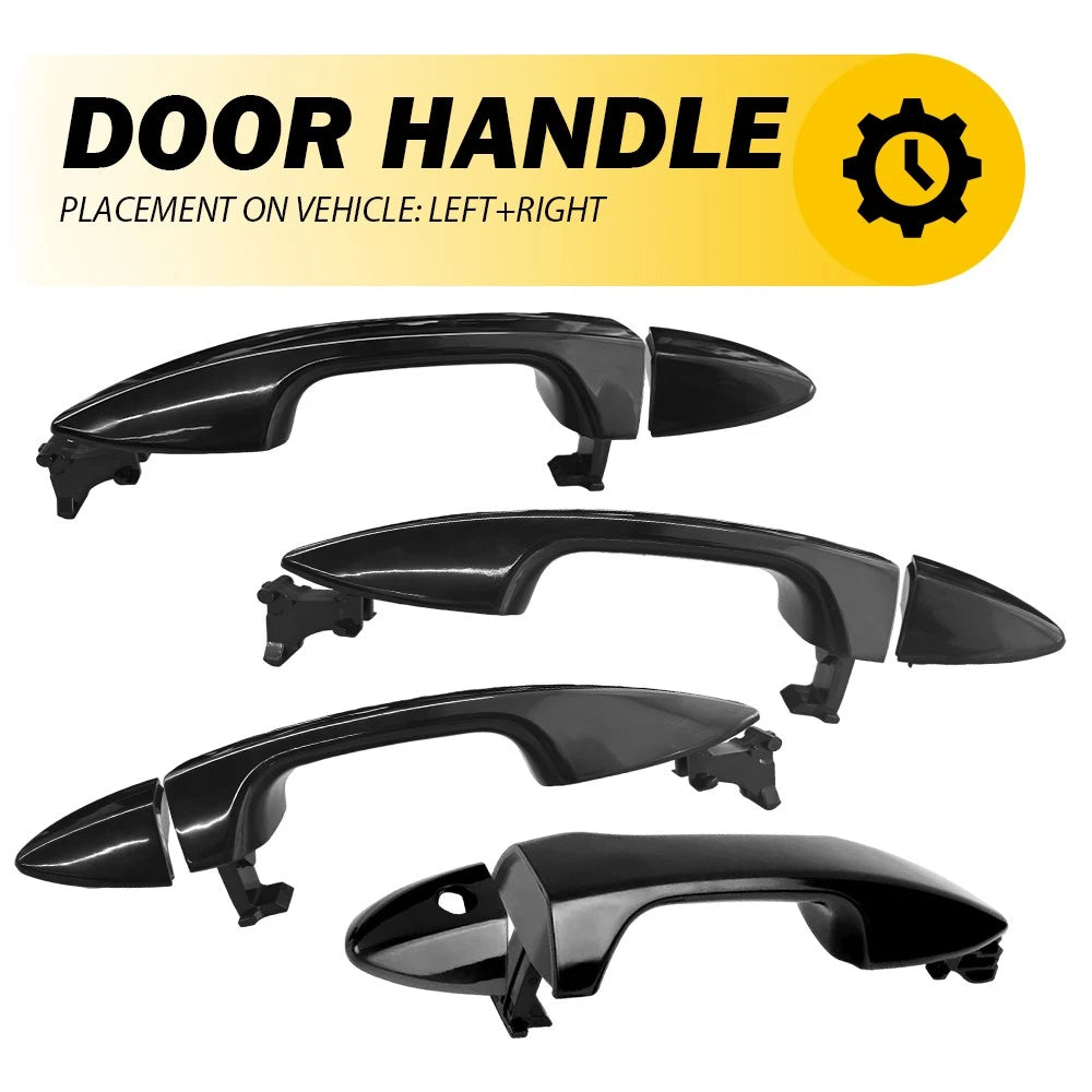 Set of 2 Black Outside Door Handles for Toyota Corolla (2014–2019)