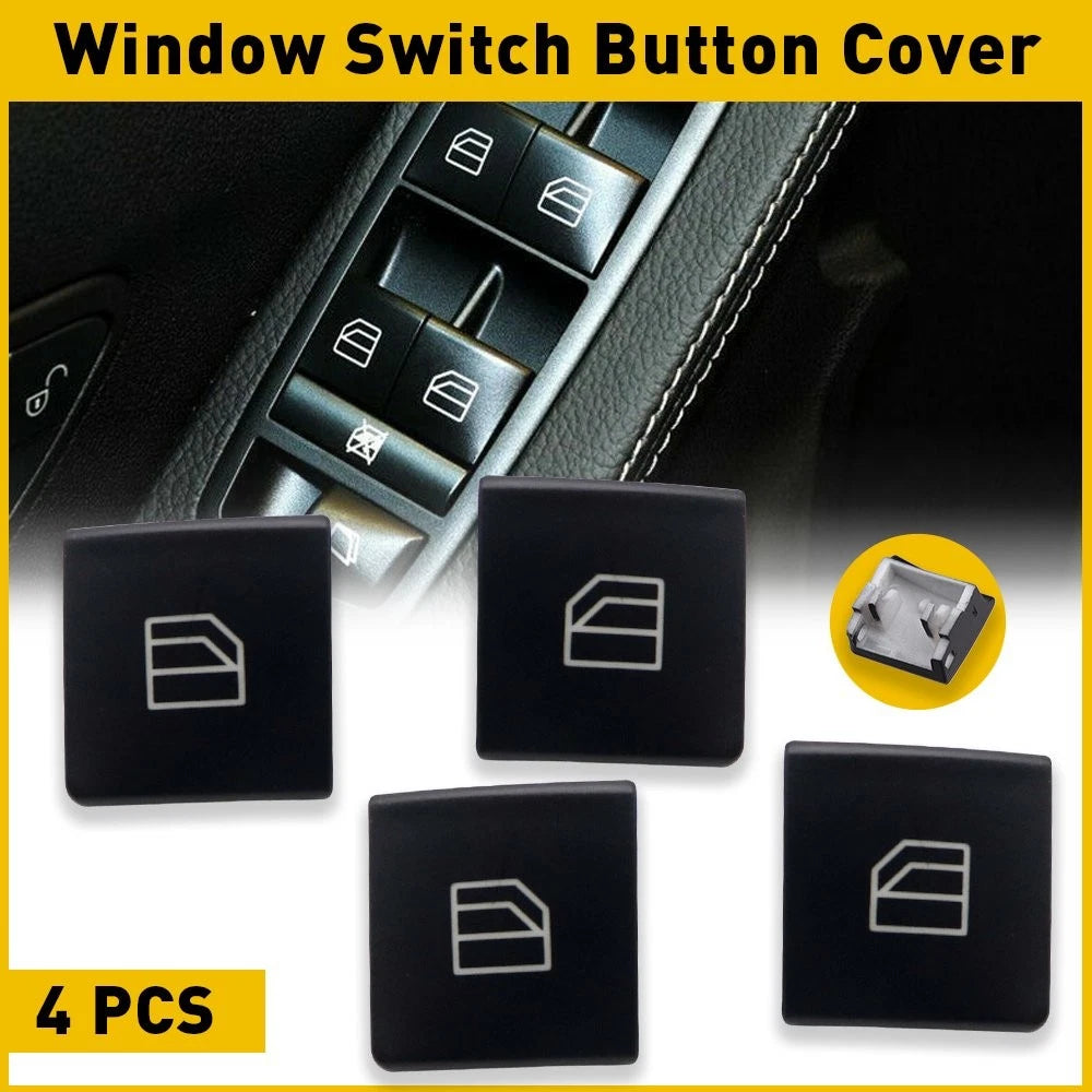 Set of 4 Window Switch Button Cap Covers for Mercedes-Benz C-Class W212