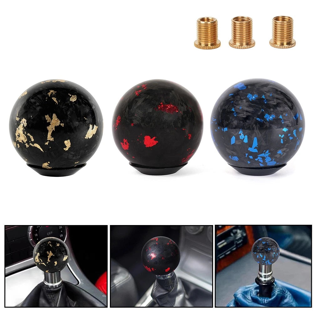 Universal Forged Carbon Fiber Ball Gear Shift Knob M8 M10 M12