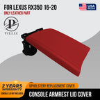 Center Console Armrest Leather Cover for Lexus RX350 (2016–2020) Red Stitch