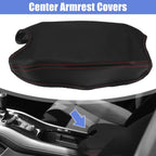 Microfiber Leather Armrest Cover Pad for Honda HR-V (2016–2021) Black/Red