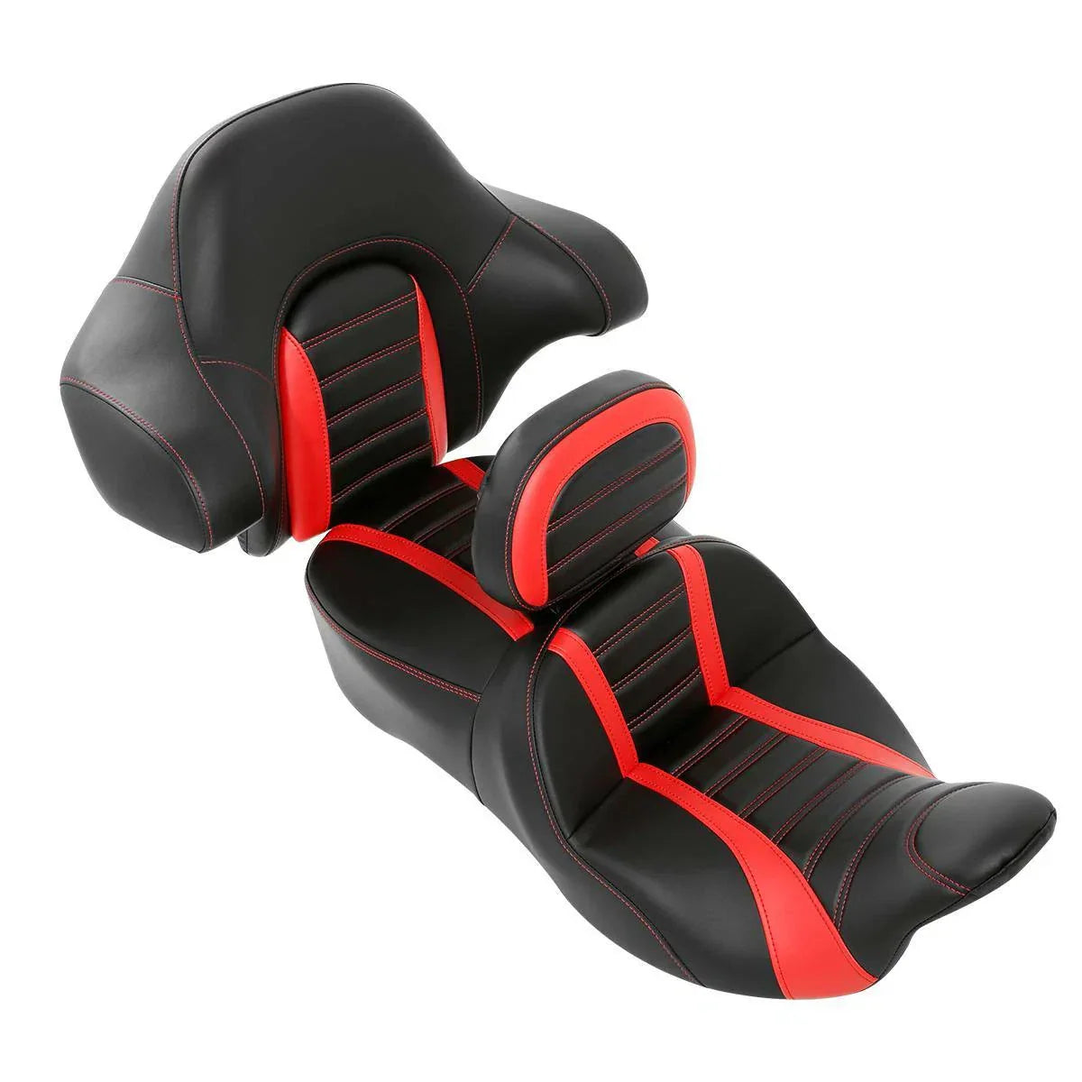 Black Red Driver Passenger Seat Backrest for Harley Street Glide (2014-2023)