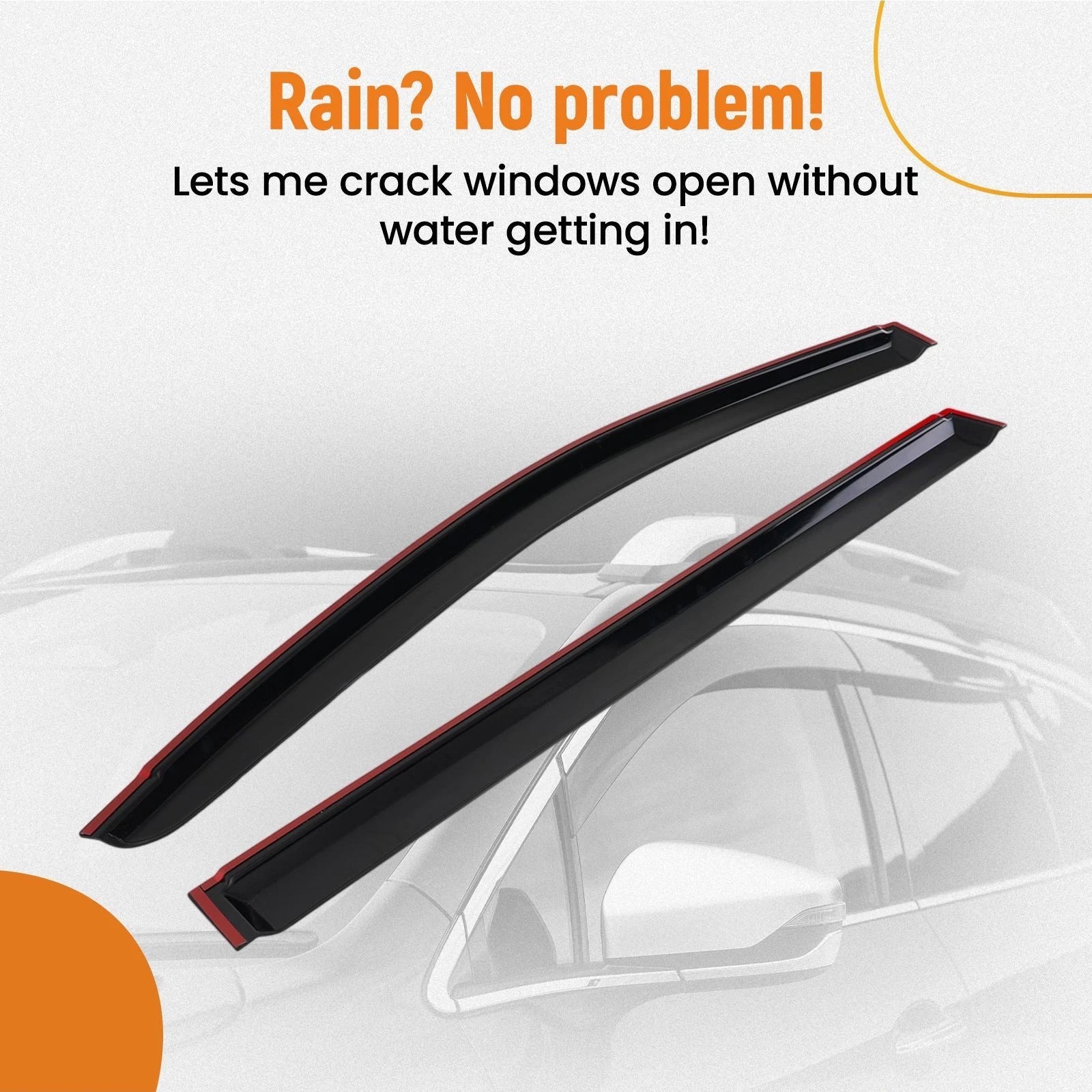 4Pcs Window Rain Guards for Dodge Grand Caravan (2008–2020) Black Acrylic