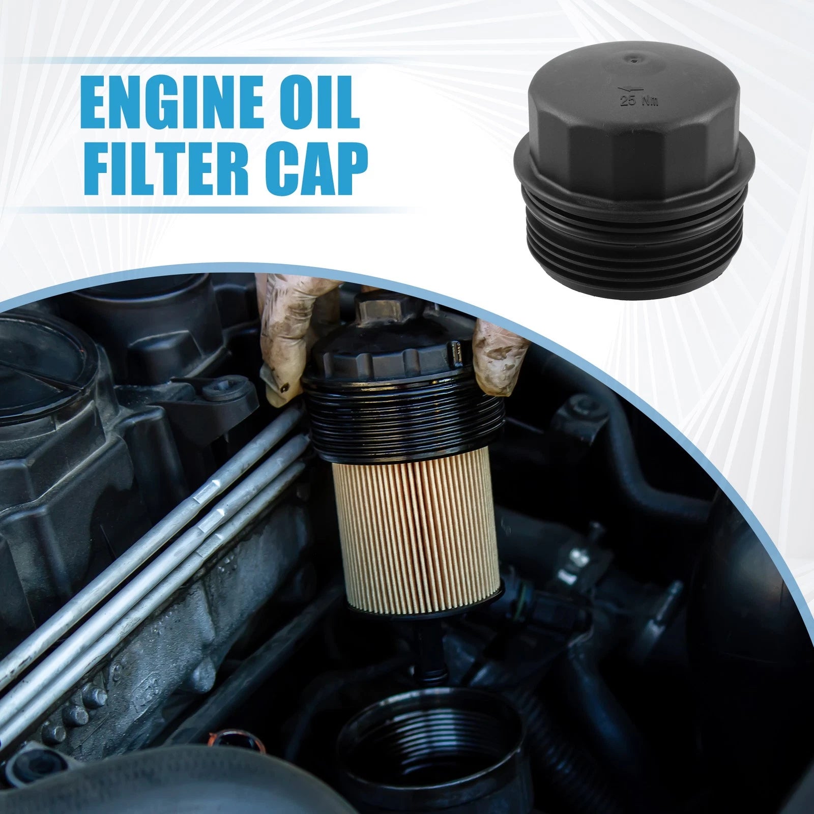 Engine Oil Filter Housing Cover Cap 11427808764 for BMW 318d 320d E90 (2007–2010)