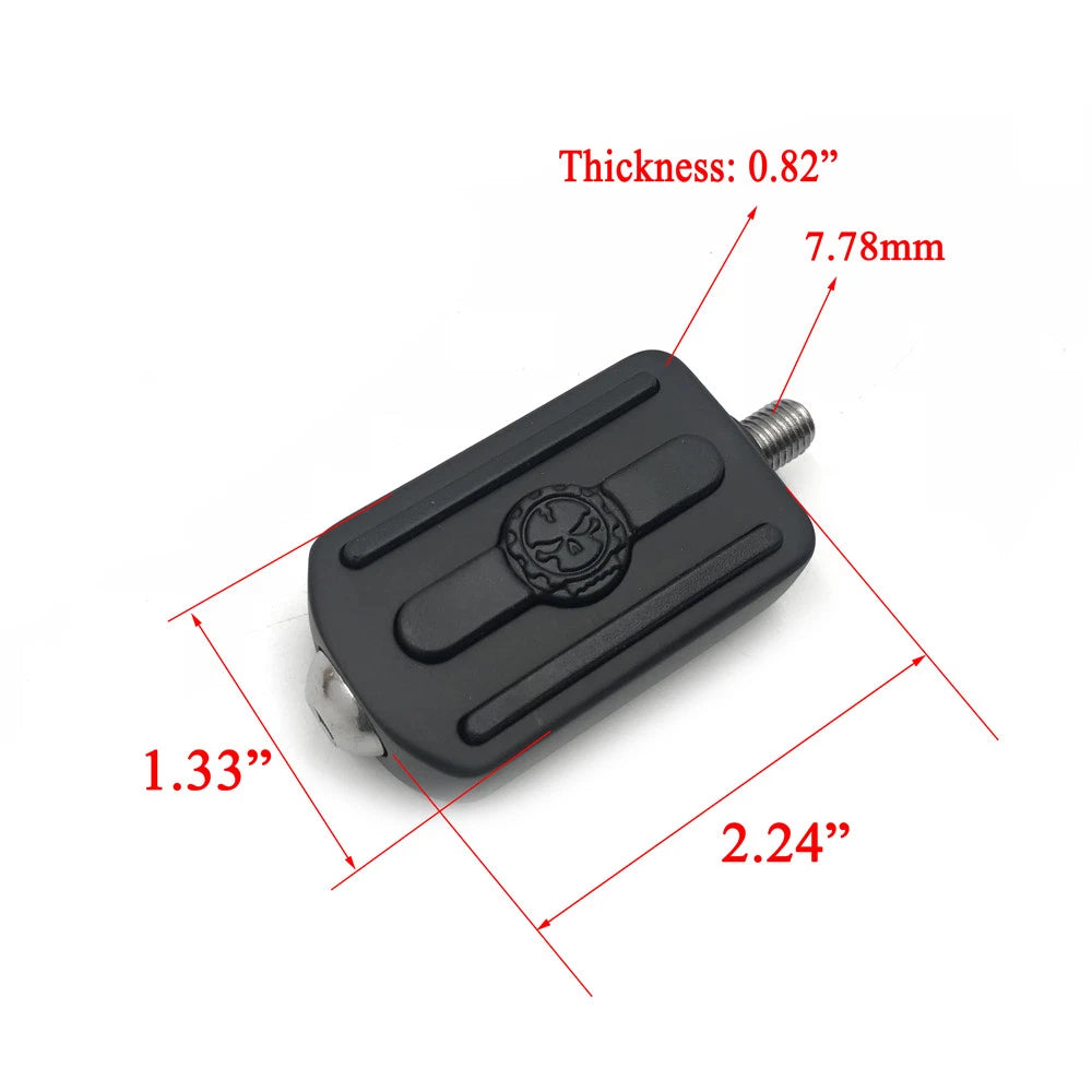 Black Skull Shifter Peg w/ Lever for Harley 1984–2017 Street Bob/Fat Bob/Softail
