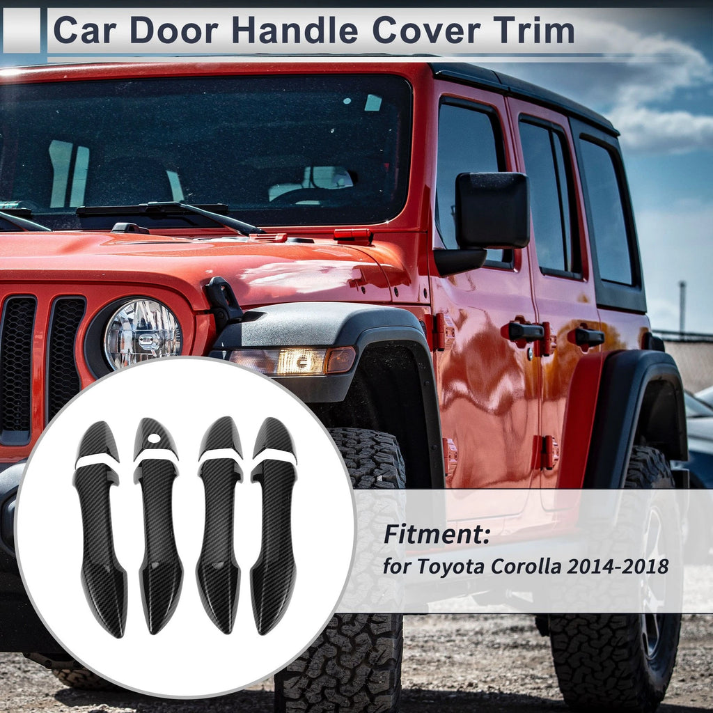 Door Handle Cover Trim for Toyota Corolla (Carbon Fiber Black)