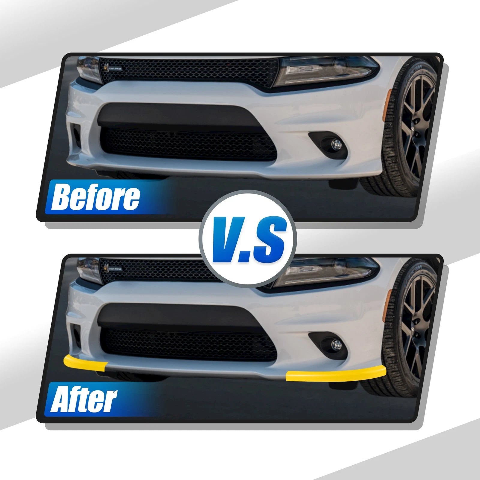 1 Pair Front Bumper Lip Splitter Protector Yellow for Dodge Challenger  734301749374