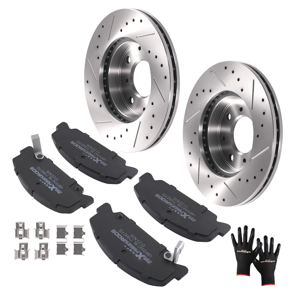 Front Brake Rotors and Pads Kit for Honda Civic Del Sol (1993–1997) / Civic (1990–2000)