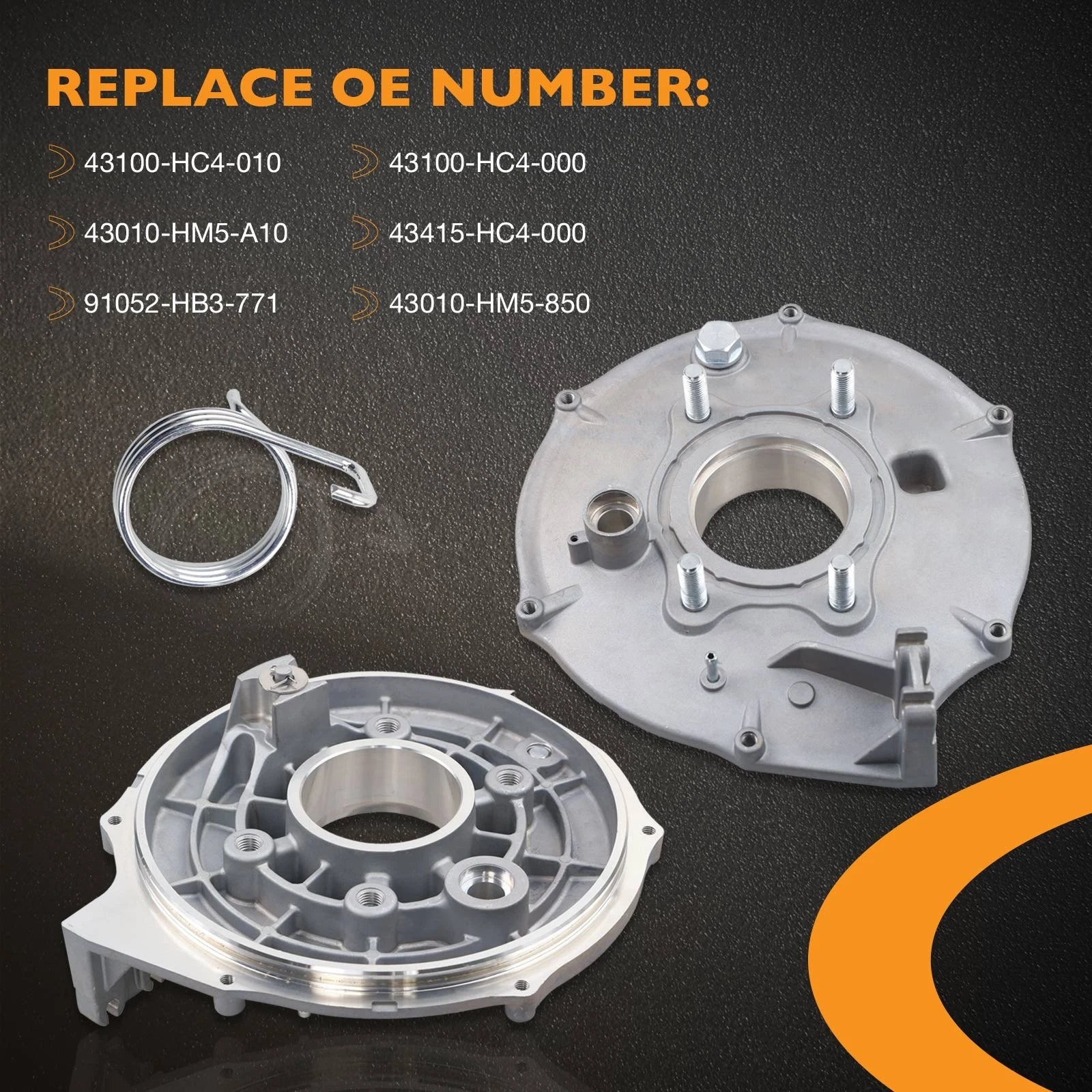 Rear Brake Backing Plate & Bearing Seals Kit for Honda Fourtrax TRX300 (1988–2000)