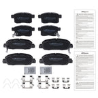 Front & Rear Ceramic Brake Pads Kit for Honda Accord (2013–2017) D1451