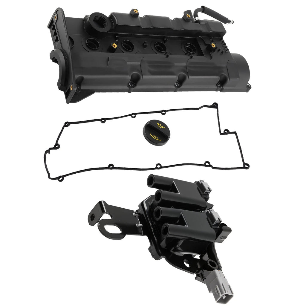 Valve Cover w/ Ignition Coil Kit for Hyundai Elantra 2.0L (2004–2006) UF419 Black