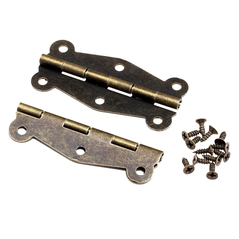Set of 6 Wooden Box Hinges for Cabinets and Jewelry Boxes