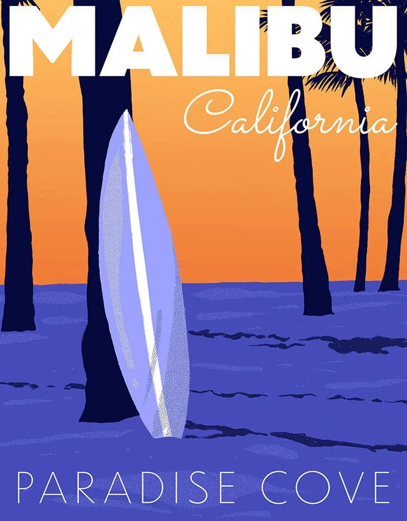 Metal Tin Sign for Malibu (12.5" x 16") - Part Number 2659