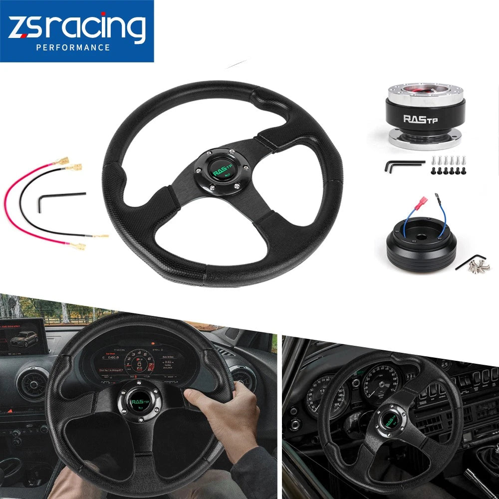 14" Steering Wheel with Quick Release & Adapter 110H for Civic Integra (1992–2001)