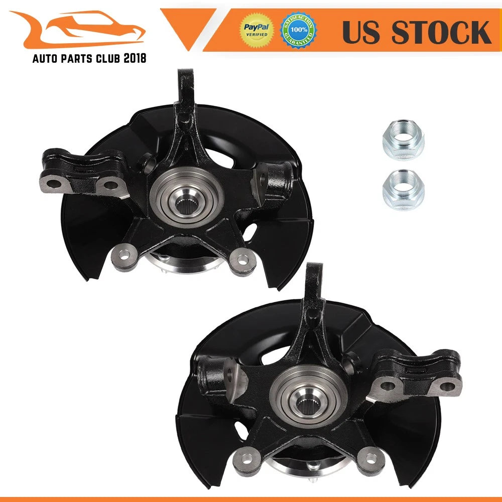 2X Front LH RH Steering Knuckle & Wheel Hub Bearing for Honda Pilot (2003–2004)