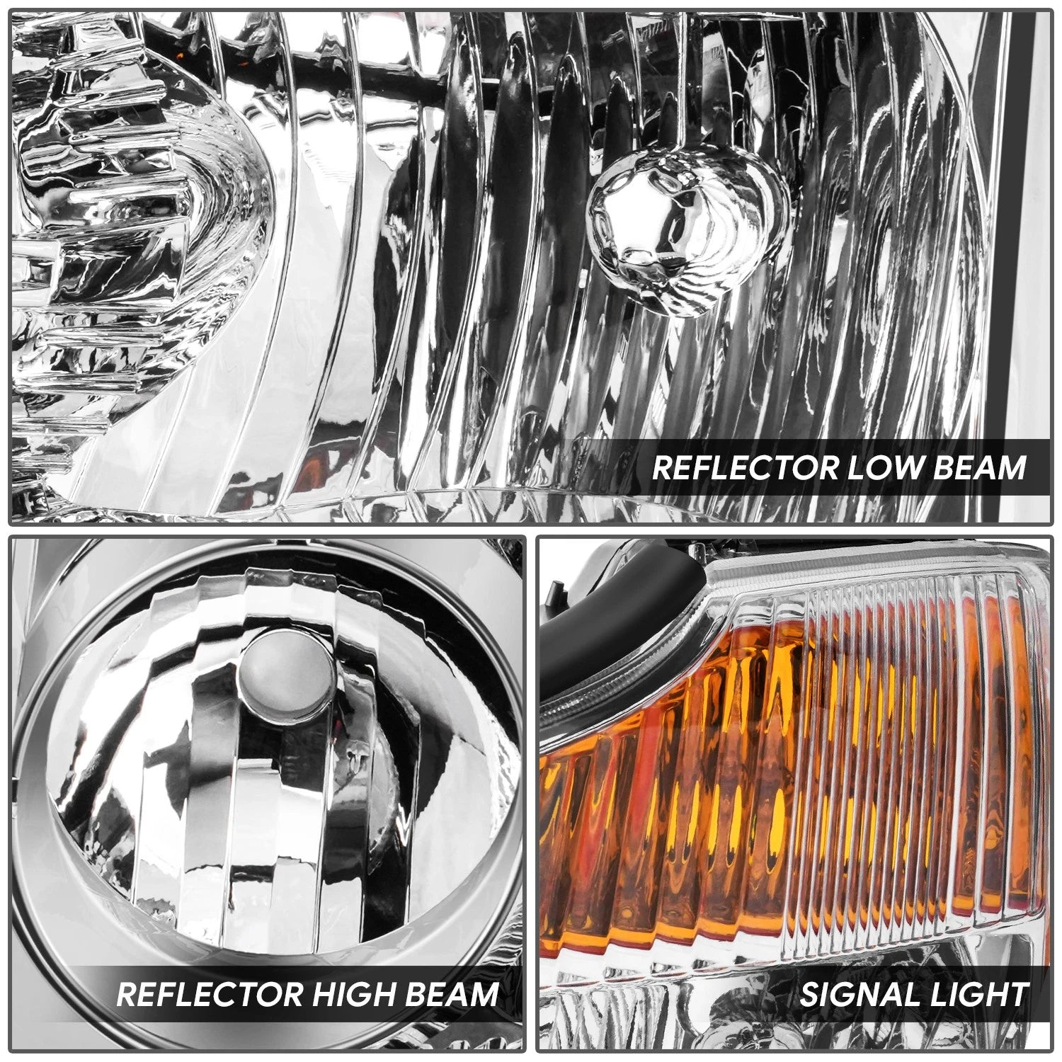 Left Driver Side Chrome Housing Headlight Lamp for Nissan Titan (2008–2015)