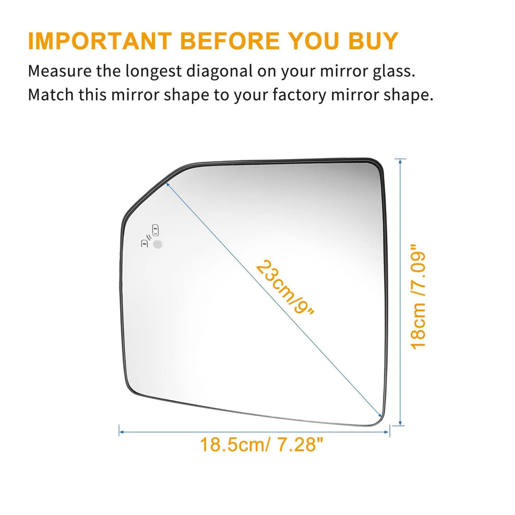 Heated Rearview Mirror Glass for Ford F-150 (76253TEAT01)