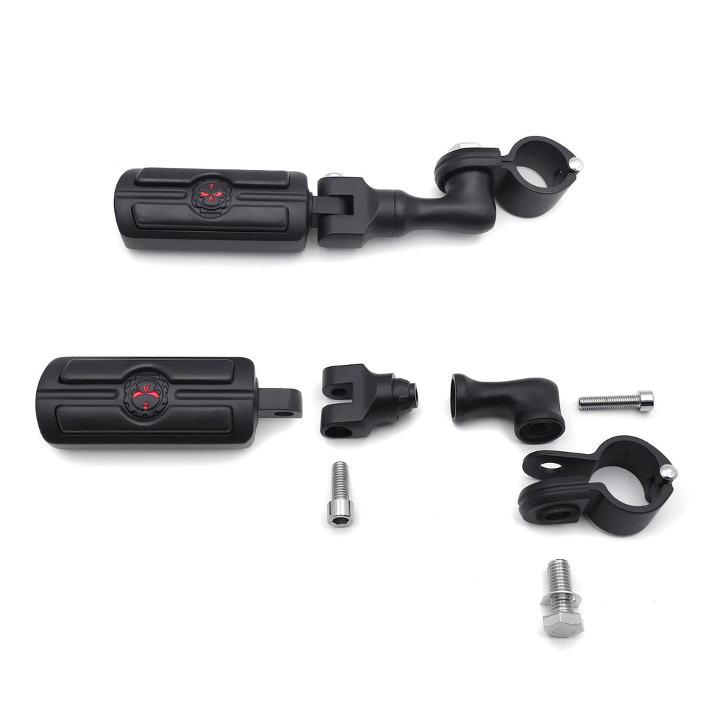 32mm Engine Guard Black Skull Footpeg Highway Footrest for Harley