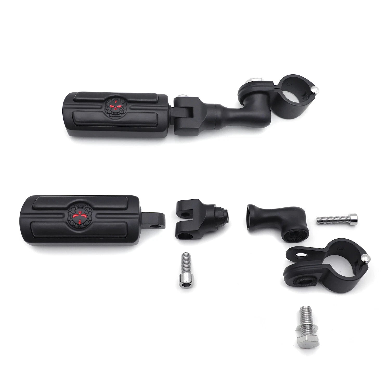 32mm Engine Guard Black Skull Footpeg Highway Footrest for Harley