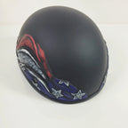 Dull Black DOT Half Helmet for Motorcycle (USA Flag)