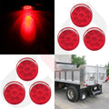 Set of 6 Red 2 Inch Round LED Side Marker Lights for Universal Trailers