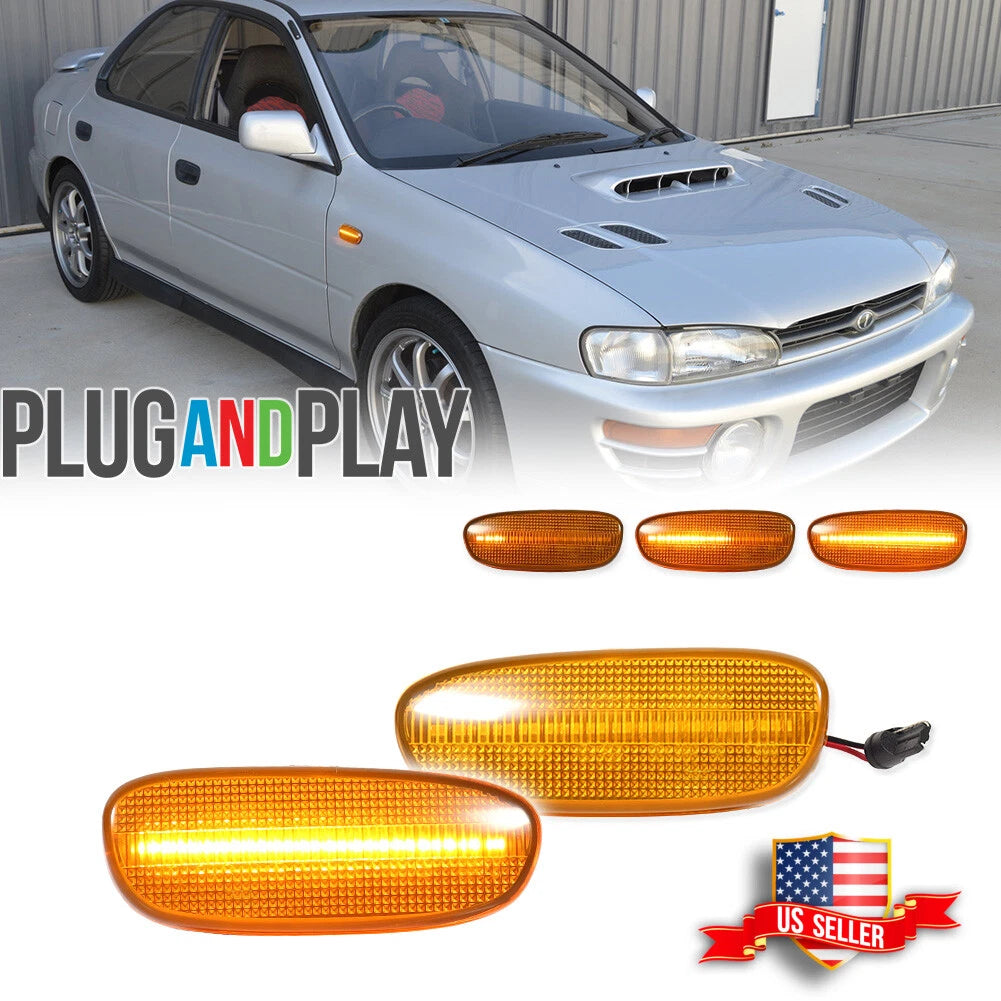 Sequential Amber LED Side Marker Lights for Subaru Impreza (1993–2001)