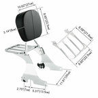 Backrest Sissy Bar & Luggage Rack for Harley Sportster XL883 1200 48 72 (2004–2024)