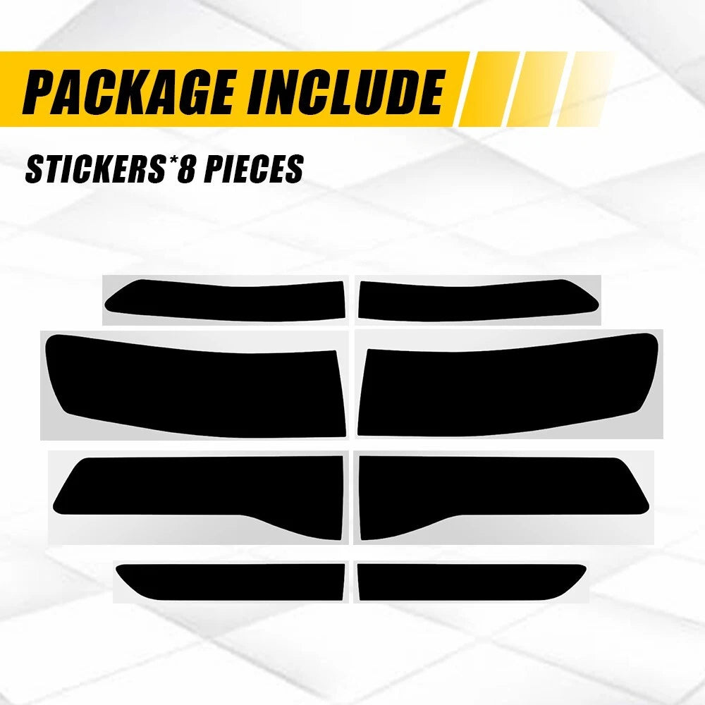 8X Smoke Rear Tail Light Vinyl Tint Film Overlay for Jeep Grand Cherokee (2014–2021)