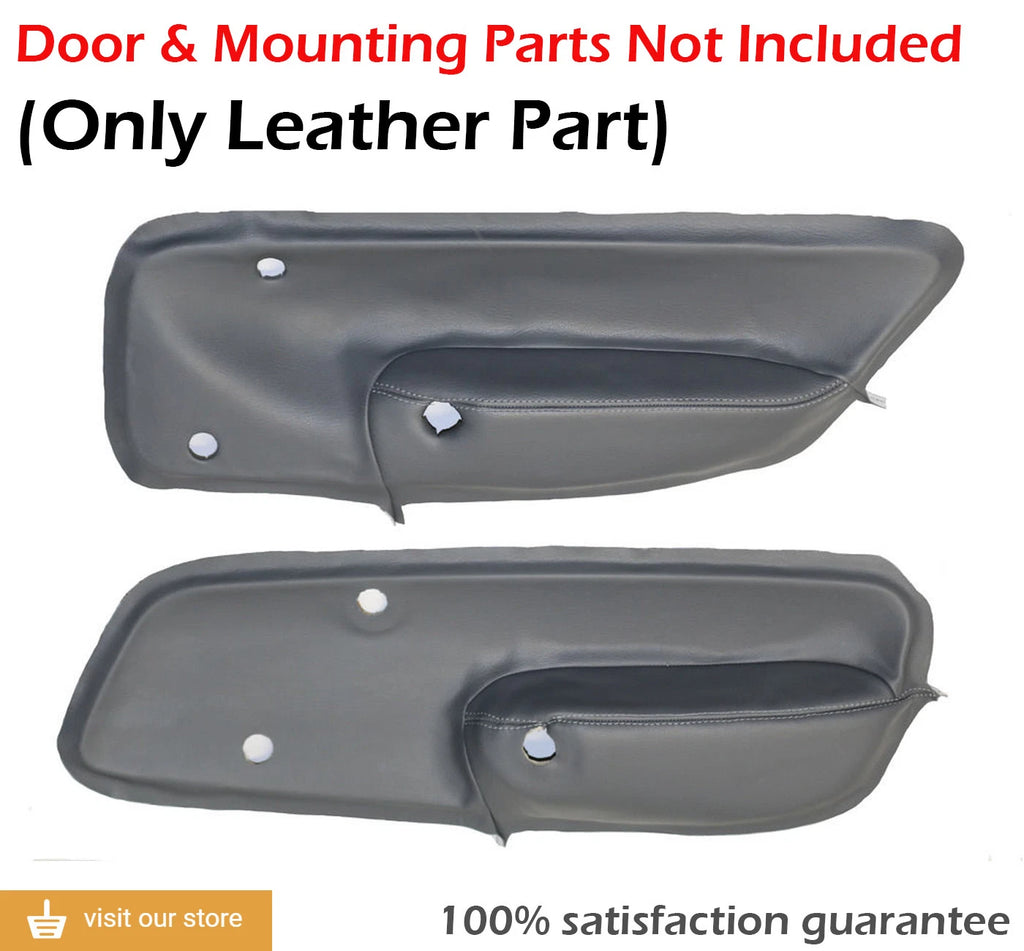 Set of 4 Door Panel Inserts for Jetta (1999–2004) Dark Gray Leather Synthetic