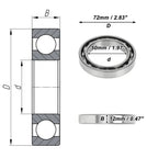 Deep Groove Ball Bearing 50x72x12mm for Scooter Skateboard (1 Pc)